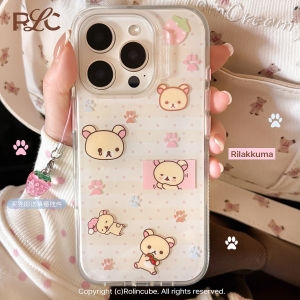 Rolincube Original Creative Bear Dual Layer Full Cover iPhone 17ProMax Case Cute Straw Bear Design Compatible with 16Pro Models