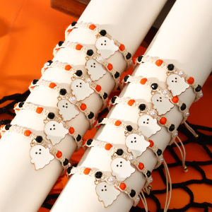 ชุดสร้อยข้อมือธีมฮาโลวีนใหม่ 12 ชิ้น สร้อยข้อมือถักแฮนด์เมดพร้อมผีน้อยน่ารัก (สีสุ่ม)