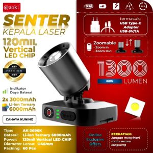 AOKI SENTER KEPALA ZOOM 60W & 80W / AOKI HEADLAMP ZOOM 60 WATT & 80 WATT / LAMPU SENTER KEPALA LASER