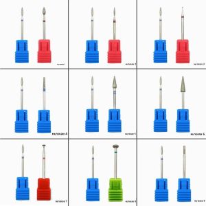 ชุดดอกสว่านทำเล็บแบบรัสเซีย 2 ชิ้น ดอกสว่านทรงกระบอก/ทรงเปลวไฟ สำหรับตัดหนังกำพร้า ขนาด 3/32 นิ้ว ดอกสว่านเพชรสำหรับทำเล็บ อุปกรณ์ดูแลเล็บสำหรับร้านเสริมสวยและใช้ในบ้าน