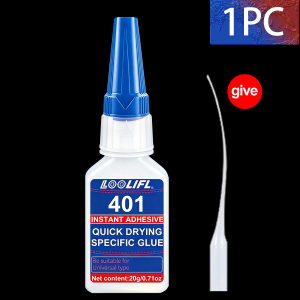 LOOLIFL | LOOLIFL All Purpose 20G Super Glue 401 Instant Adhesive Fast Dry Transparent Strong Bond For Wood Glass Plastic Metal DIY Crafts