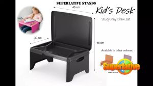 Kids Desk Foldable With Handle Lightweight & Portable With Storage Compartment for Pens/Stationery/Work Sheets 3 Colors