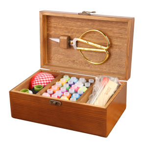 High Quality Wooden Sewing Kit Set for Students Home Repair Needle And Thread Box Set Wedding Premium Quality Sewing Tools