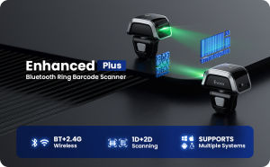 【🔥🔥🔥Hot sale & 1~2 days delivery】Eyoyo เครื่องเครื่องสแกนบาร์โค้ดแหวนแบบสวม QR 1D 2D wireless barcode scanner 3-In-1 USB แบบมีสาย & ไร้สาย 2.4G และเครื่องสแกนนิ้วมือบลูทูธภาพ1D QR Bar เครื่องอ่านโค้ด PDF417 Screen Scan For iPad iPhone Android PC