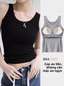 MiiOW | Áo ba lỗ Modal MiiOW mùa hè mỏng có đệm ngực bên trong Áo khoác ngoài che bắp chân Áo lót cổ chữ V màu trơn thường ngày