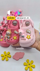 PROMO 5.5 Babybum- Sandal Baim Anak Orina Berbunyi Cit Cit Sandal Anak Baru Belajar Jalan Viral 2025 Kado Hadiah Ulang Tahun Ringan Lentur Karakter Labubu Nyaman Halus Tinggi 1 2 3 Tahun