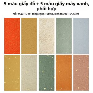 ZHAISHISANLU | Giấy Thư Pháp In Sáp Màu Đa Dạng 100 Tờ