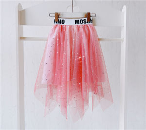 Shiny Star Princess Skirt Short Fairy Tale Embroidered Fluffy Tulle Skirt Short Girls Dreamy A-Line Skirt for Children
