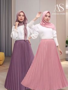 ROK PLISKET PAYUNG WANITA REMAJA CASUAL DAILY OUTFIT AWAQI TANUWRA PLISKET SKIRT