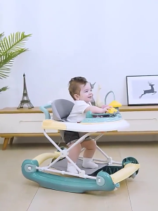 Baby Walker Foldable Walker 4 in 1 Baby Walker Adjustable height With Music Prevent O-shaped legs Walker Baby stroller