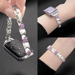 YUNDINGCHUANGXIANG | Silk Bead Flower Bracelet Band Compatible with Huawei and Honor Smart Bands