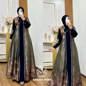 damla id gamis simpel terbaru edisi syifa dress flowy elegan mewah simpel kekinian