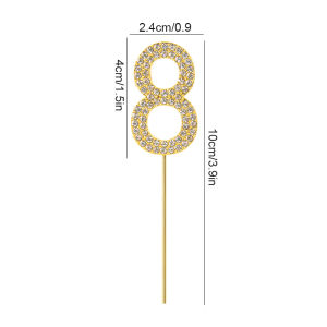 1Pc Gold Silver Glitter Alloy Number Cake Toppers Birthday 0-9 Digital Cakes Decor Wedding Party Baby Shower Dessert Decoration