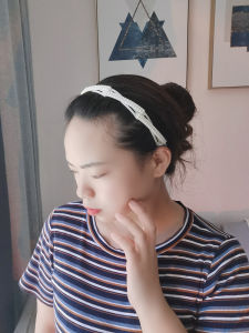 เครื่องประดับผมสไตล์เกาหลีแบบพับได้พร้อมตัวรัดผมแบบหัวเข็มขัดไข่มุกสำหรับผู้หญิงในช่วงฤดูร้อน