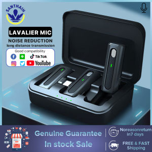 Wireless Lavalier Microphone Portable Noise Reduction Audio Video Recording Microphone For Type-C Jack Android Phone With Charging Box Connect mobile phone/camera/computer for TIKTOK\YouTube live broadcast