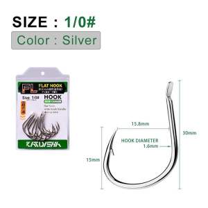 Katyusha Hook Pike Flat 10Pcs Kail Pancing Bahan Carbon Steel Kail Light Jigging Micro Jig Assist hook