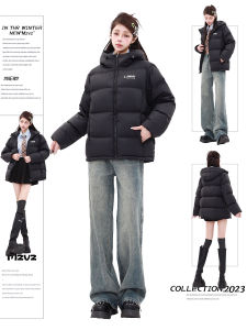 MZVZ | Áo Khoác Dày Nỉ Hooded Ngắn Đệm Bông