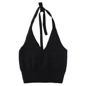 🦋 VEVE Versatile Small Suspender Vest Summer Womens Hanging Neck Sleeveless Top Exposed Navel