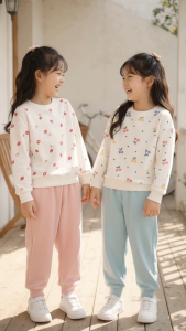 Bộ Quần Áo Nỉ Bé Gái Bigfox Miss Meow 3-9 Tuổi N26 Bộ Dài Tay Thu Đông Size Đại Style Hàn 11-39kg