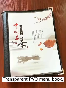 Menu Cover Cook Book Transparent Holder 1/2/3/4/6/8/10 Page A4 Size Restaurant Cafe Bar Coffee Shop