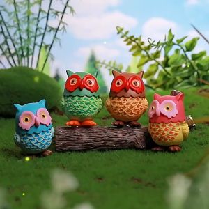 TT114 - Mẫu mới chim cú màu trang trí tiểu cảnh sen đá xương rồng bonsai cây để bàn