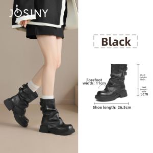 Josiny | Thick Heel Western Style Ankle Boots