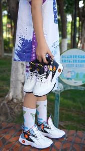 Fashion Korean Basketball Shoes for Kids Boy Rubber Non-slip Sneakers High Cut Sports Shoes