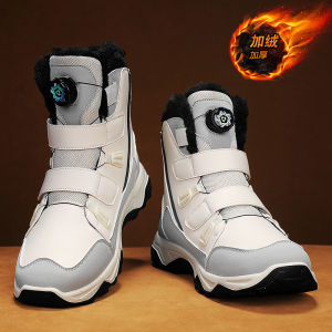 Mens Winter Snow Boots Fleece Lined High Top Extreme Cold Resistant Waterproof Fashion Booties Korean Style Short Tube Boots