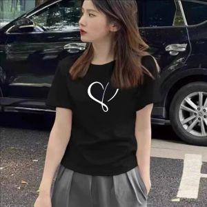 Áo Thun Cotton Cổ Tròn Tay Ngắn Ôm Vừa Vặn Mùa Hè Cho Nữ Phong Cách Ngọt Ngào Cay Nồng Đa Năng Chất Liệu Cotton