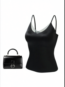 MAIDENHONEYWHISPERS | Deep V Mesh Satin Strappy Bra Padded Wear Without Underwear Shaping Base Layer Vest