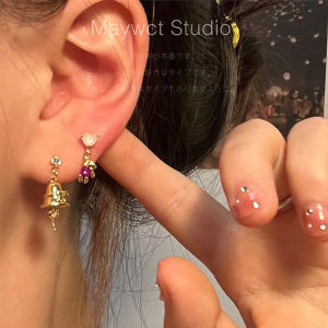 Golden Bell Butterfly Knot Small Design Christmas Ear Rings Fashionable Alloy Couple Jewelry Heart Waterdrop Bell Patterns