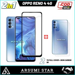 PROMO PAKET MURAH 2 IN 1 TEMPERED GLASS ANTI BLUELIGHT OPPO RENO 4 4G ANTI GORES KACA ANTI CAHAYA BIRU + GARSKIN
