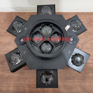 LAMPU DISKO MOVING SPIDER 10X10W FULLCOLOR BEE EYE EFFECT RG LASER SHOW SIX ARM CYCLONE LIGHT