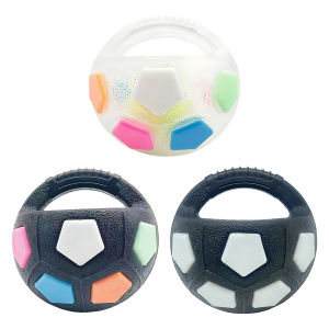 Welcomehome Dog Calming Ball W/ Handle Rubber Football Shape Pet Dog Toys Interactive Tough Dog Ball Toy for Small & Medium Dogs