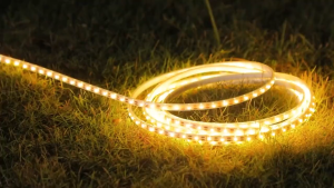 Powdeom Lampu LED Solar Strip - 60LED/m Cipset 2835 | 8 Mod Cahaya | Kalis Air IP65 Dekorasi Luar untuk Taman/Teras/Laluan