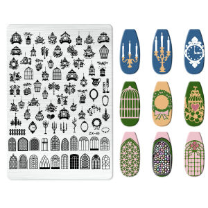 Cartoon Cat Nail Art Stamping Plates Butterfly Ramadan Moon French Smile Image Stencils for Nails Stamp Tools Manicure Template