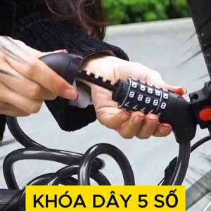 Khóa Xe Đạp 5 Số Tiện Lợi Khóa Dây Thông Minh Khóa Dây Xe Đạp 120cm Chất Liệu Bền Bỉ Nhỏ Gọn