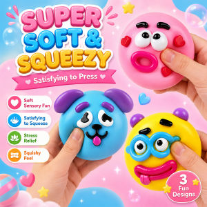 Smushers Dog Squishy Toy Funny Face Squishy Toy Soft Stress Relief Sensory Toys