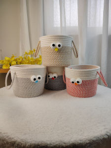 Cotton String Woven Handmade Storage Basket Snacks Sundries Storage Basket Cute Cartoon