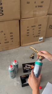 หัวพ่นแก๊สกระป๋องของแท้ แบรนด์ RAPTOR มีระบบกันไฟลุกท่วม ทองเหลืองแท้