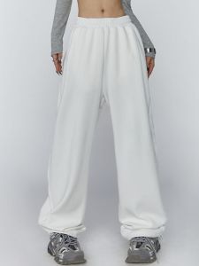 American Style Loose Straight Leg Sweatpants Womens Spring Drapey Lazy High Waist Long Pants Casual Sporty Trousers