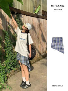 Váy Ngắn Kẻ Caro Cạp Cao Không Đều Cho Nữ Váy Ngắn Chữ a Che Mông Thiết Kế Độc Đáo Váy Ngắn Mùa Hè 2024 Váy Ngắn Tagkita