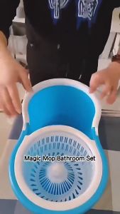 DailyGo 360° Magic Spin Mop With Spinner and Bucket Easy Rotating Map Floor Cleaning Flat Mop