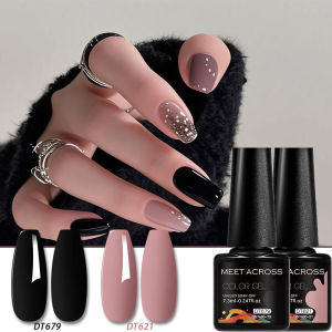 2pc Nude Black Nail Gel Kit TPO HEMA Free UV LED Long Lasting Nail Supplies Varnish Easy to Apply Perfect for Home Salon