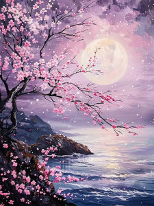 BILIBILI | 500/1000/1200/2000PCS Jigsaw Puzzle Peaceful Tree Moon Night View For Adults Ideal For Stress Relief And Relaxation