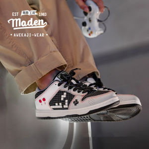 MADEN brand workwear style mens youth 2024 autumn new personalized Tetris game board shoes mens shoes autumn design sense niche couple trend versatile casual shoes