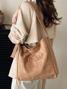 SALUTATION | New Vintage Letter Embroidery Large Capacity Tote Bag
