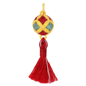 Lucky Enamel Gold Amulet
