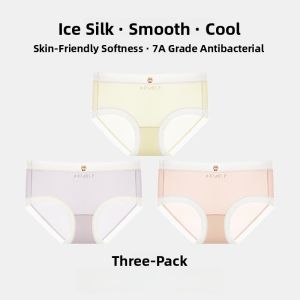 MiiOW | Pure Cotton Ice Silk Childrens Underwear Girls Developmental Period Seamless Triangle Panties Antibacterial Underpants