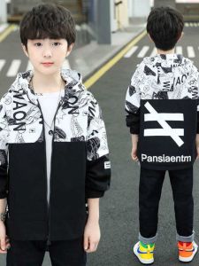 Boys Fashionable Autumn Winter Jacket Childrens Outerwear Windproof Spring Summer New Arrival Polyester Fiber Long Sleeve Hooded